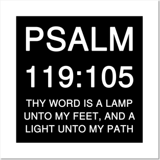 Psalms 119:105 Bible Verse King James Version (KJV) Posters and Art